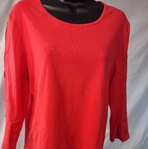 (296) Unknown, red , long sleeve, Top